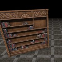 Книжный шкаф Высокого острова (широкий, резной, заполненный)